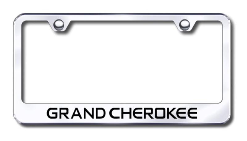 Chrysler grand cherokee engr. chrome license plate frame -metal made in usa gen