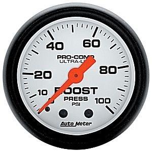 Autometer 2-1/16in. boost; 0-100 psi mech; phantom