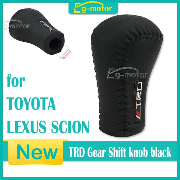 New jdm gear black leather 5sp manual shifter shift knob for toyota lexus