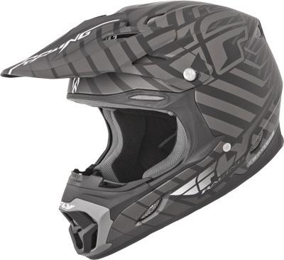 Fly racing three.4 sonar flat black motocross offroad helmet  
