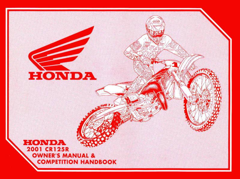 2001 honda cr125r motocross motorcycle owners competition handbook manual