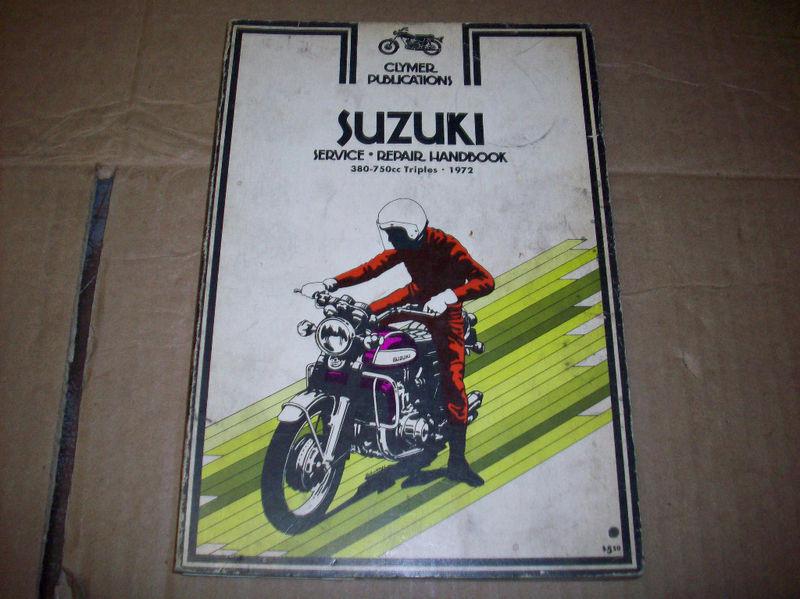 1972  suzuki 380-750cc triples clymer servic repair manual