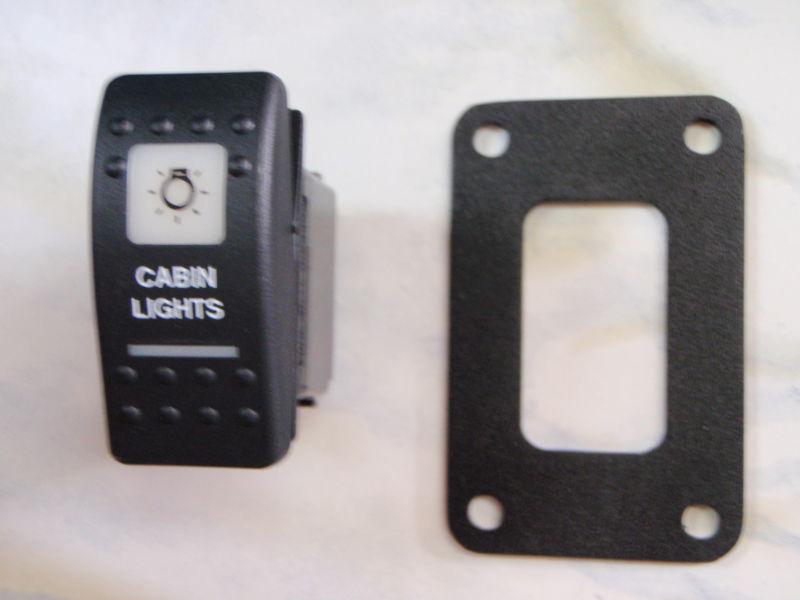 Cabin lights switch with psc panel v1d1 black carling contura ii 2 white lighted