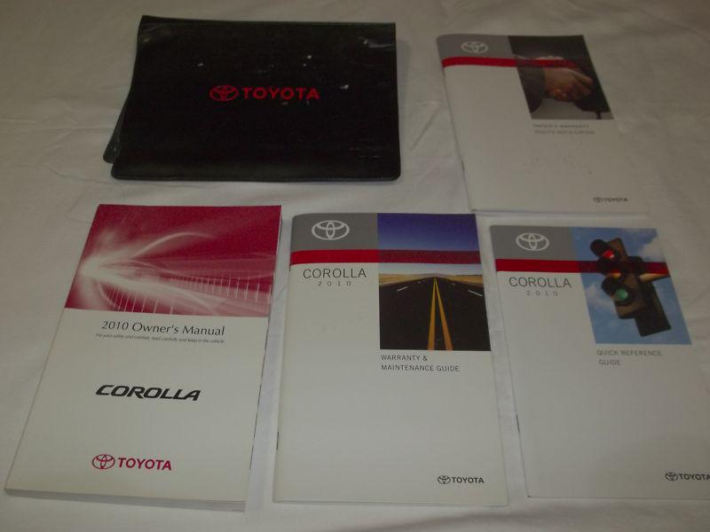 2010 toyota corolla owner's manual 5/pc.set & black toyota factory case.free s/h