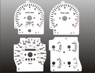 1988-1992 ford probe instrument cluster white face gauges 88-92 turbo