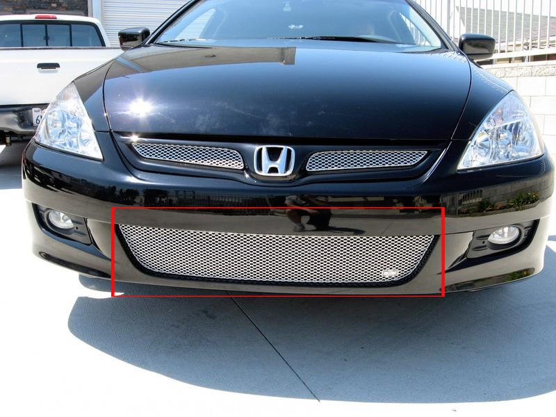 2006-2007 honda accord 2dr grillcraft silver lower 1pc grille insert grill 