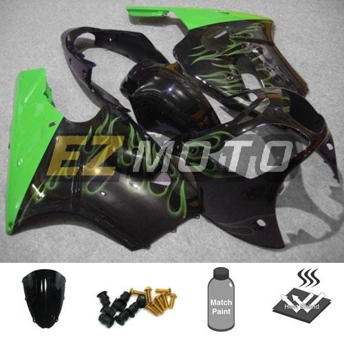 Fairing kit package w/ windscreen & bolts for kawasaki ninja zx12r 2000 2001 eac