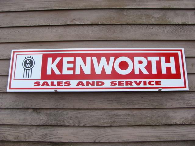 Kenworth trucks 1'x4' metal dealer/sales/service sign-garage art