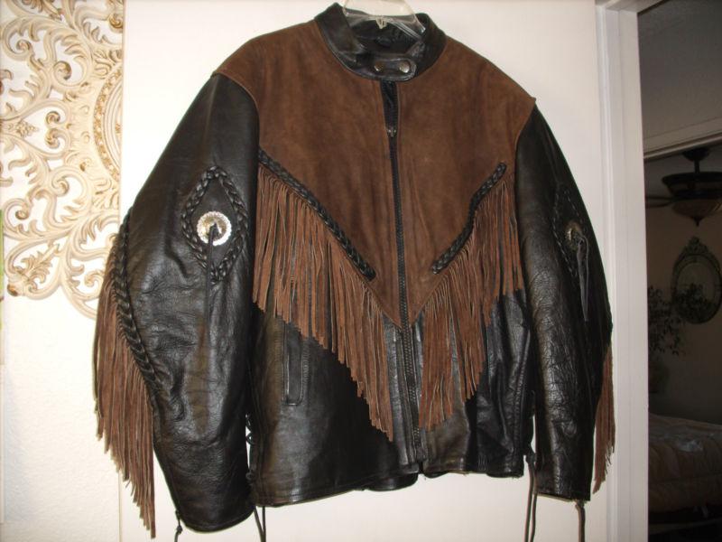 Women's nwot hudson leather fringe concho western biker jacket size 2xl wow!!!
