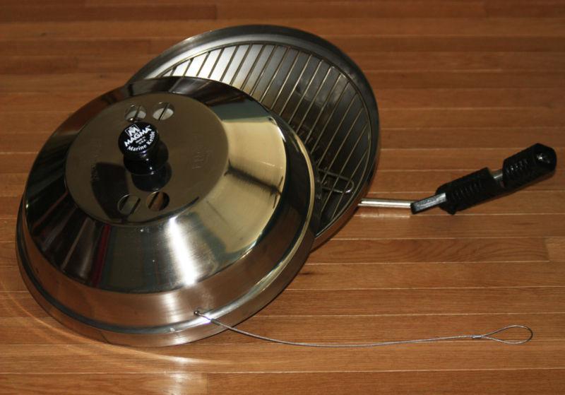 Magma marine 14" charcoal stainless steel boat bbq pit kettle + mount & bag vg!