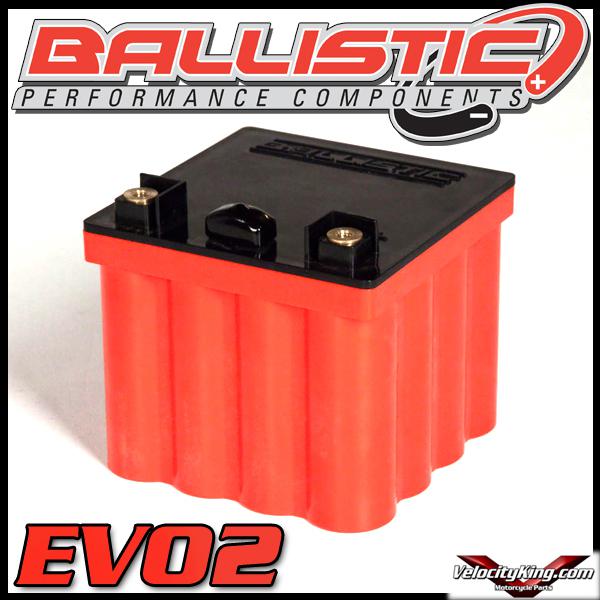 Ballistic performance motorcycle battery dry lithium 12v volt 16 cell evo 2 evo2