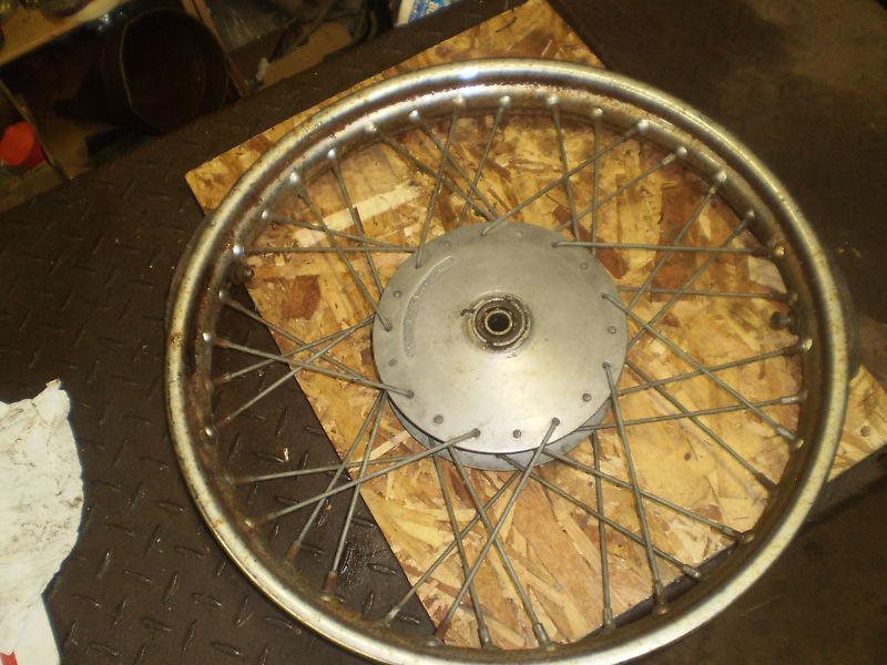 Harley 175 rapido 1974 19" front rim & hub assy. w/ 2 rim locks no tire