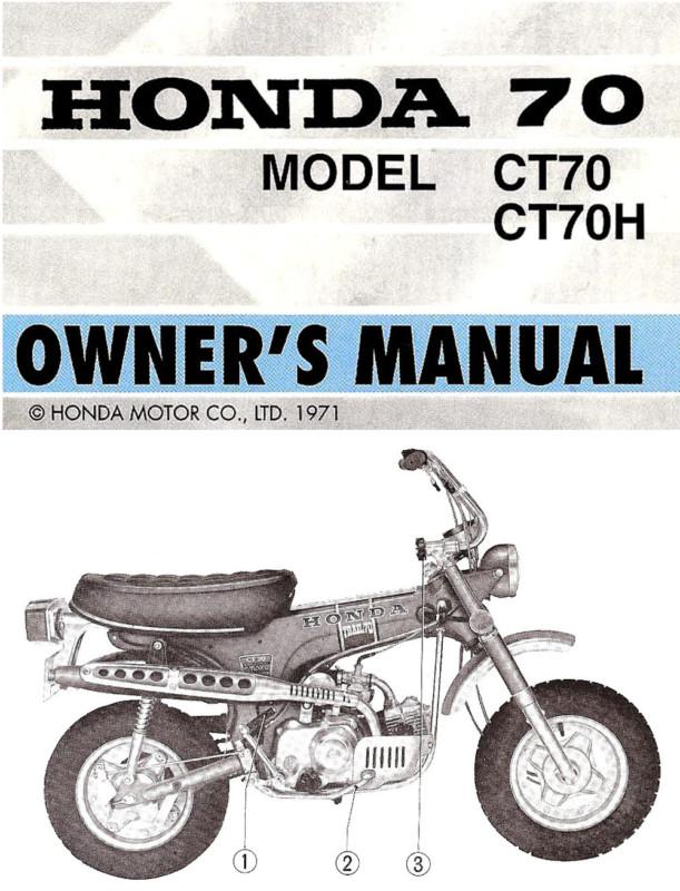 Buy 1972 HONDA CT70 MINIBIKE MOTORCYCLE OWNERS MANUAL -HONDA CT 70
