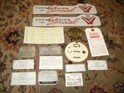 1957 ford fairlane crown victoria decal tag kit