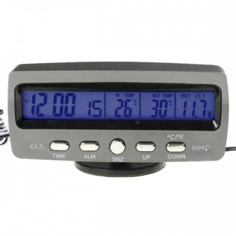 Lcd display car thermometer & voltage w/ ice alert new