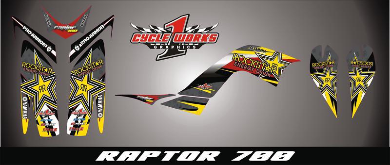 Yamaha raptor 700 custom made chester graphics kit pegatinas graficas !! red