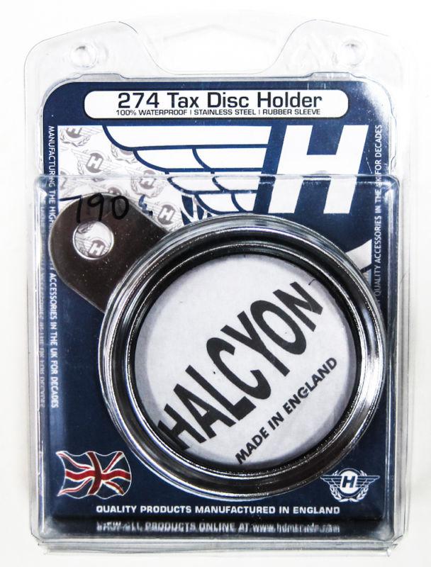 Halcyon 274 tax disc licence holder deluxe made in england registration holder