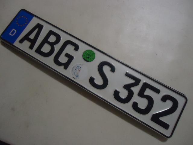 German bmw euro plate # abg s 352 german license plate used 
