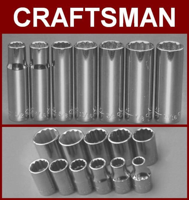 Craftsman 18/pc. 1/2" 12/pt. sae shallow/deep socket set!!!