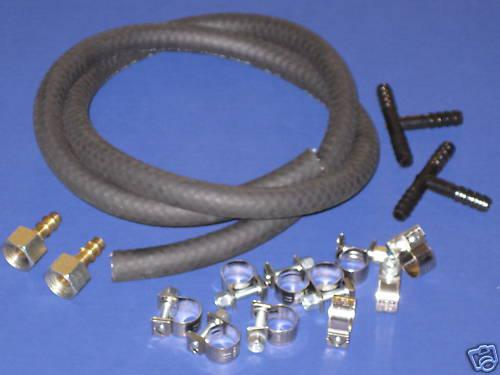 Fuel line kit triumph norton bsa pwk amal gas clamps clips spigot t fitting tube