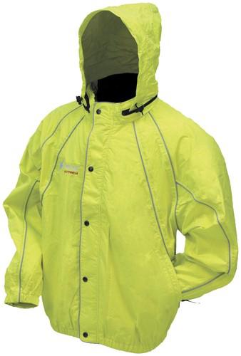 Frogg toggs toadz h-toadz hi-vis green rain motorcycle jacket size medium