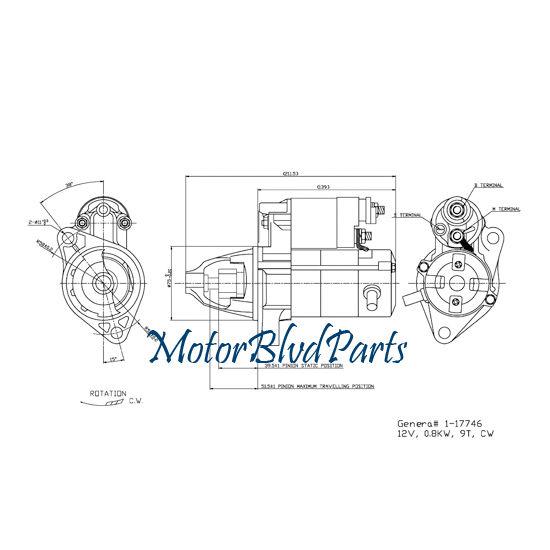 1998-2001 honda crv 2.0l l4 manual trans. tyc replacement starter motor 1-17746
