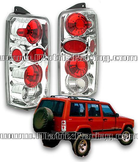 97-01 jeep cherokee tail lights - chrome anzo usa new