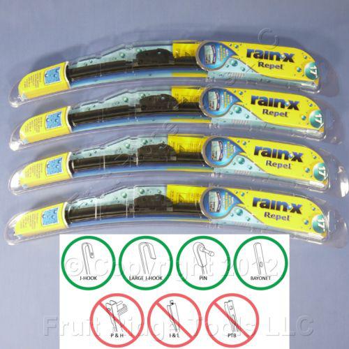 4 rain-x 17" windshield wiper blades repel 8-in-1 water-beading all weather
