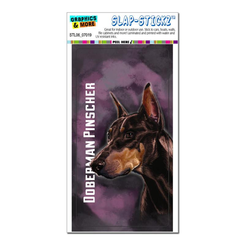 Doberman pinscher red on pink - dog pet - slap-stickz™ window bumper sticker