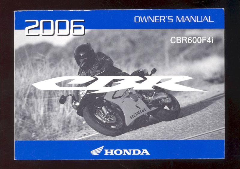 2006 honda cbr600f4i owner`s manual 
