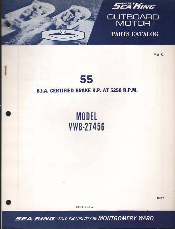 1973 wards sea king outboard 55 hp vwb-27456 parts manual (994)