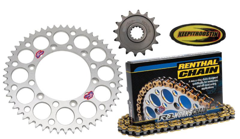 Renthal r1 chain and silver sprocket 13 52 fits kx 125 1992-2005 kx125