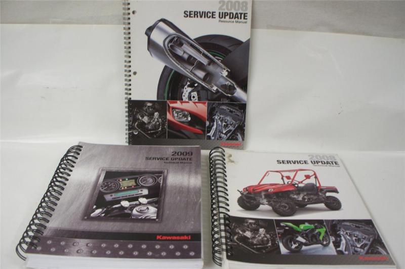 Tc set of 3 2008-2009 kawasaki service update technical and resource manuals