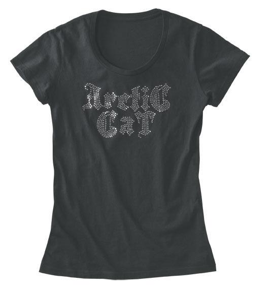 Arctic cat pink rhinestone t-shirt tee m 5233-192 ladies womens tee