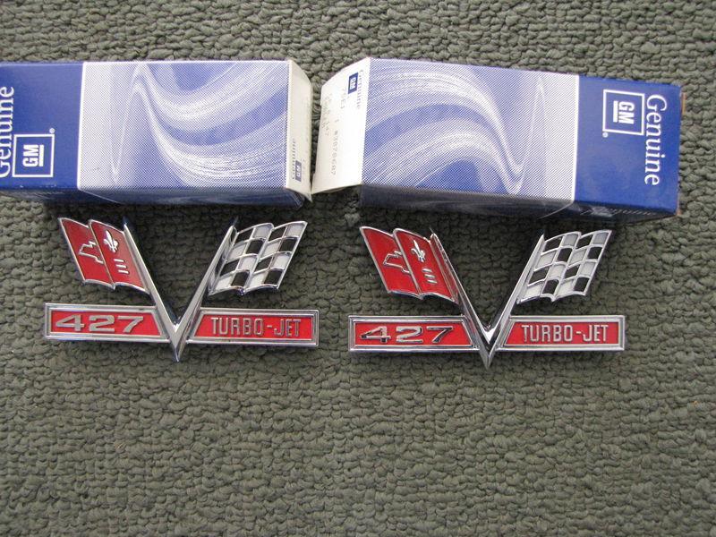 Pair nos chevy emblems 427 turbo-jet #3878607