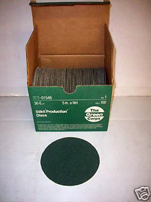 3m # 01546 - green corps 5" x nh stickit discs - new 100/box-36e