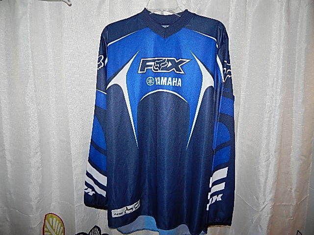 Fox yamaha motocross racing shirt jersey blue sz medium m