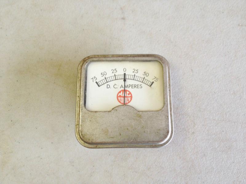 [vintage] mac tools 0-75 d.c. amperes square panel gauge