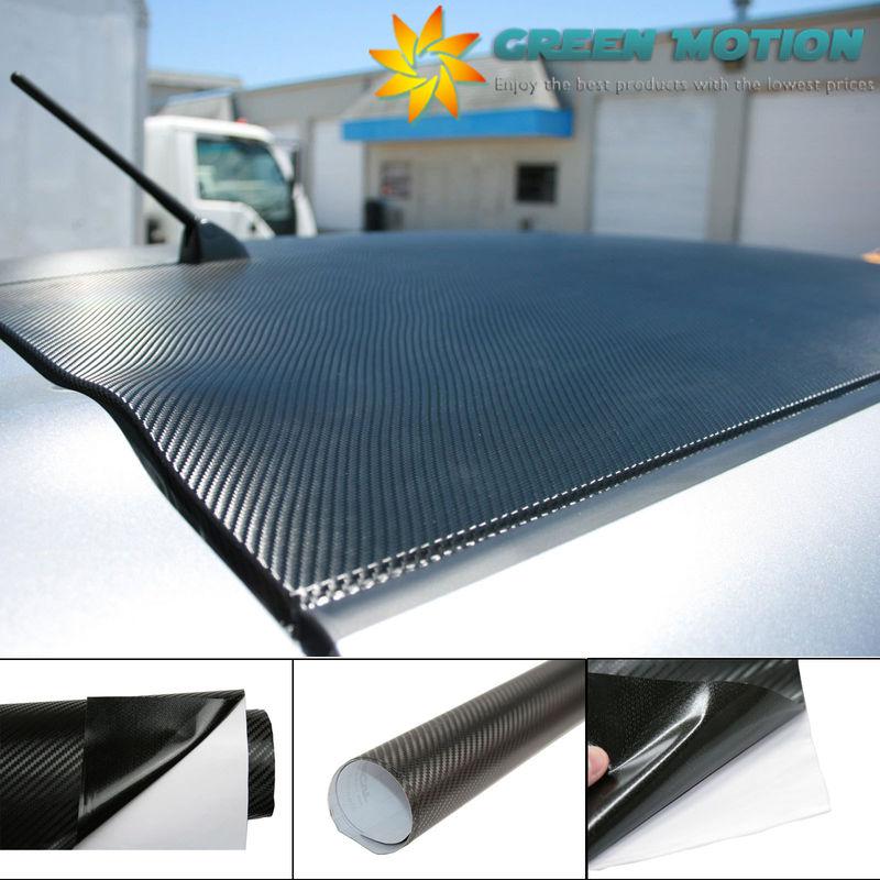 1180" x 60" 3d textured carbon fiber vinyl wrap sticker roll film black 98ftx5ft