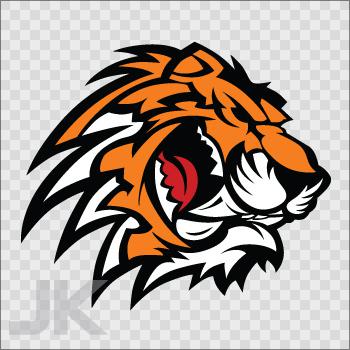 Decal stickers tiger tigers angry attack open mouth jungle wild cat 0500 ka6x4