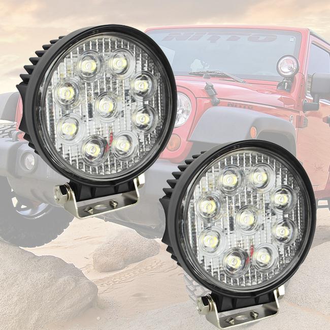 2x 6500k 9- led hyper white fog work light 27w gmc ford jeep chevy 4x4 offroad