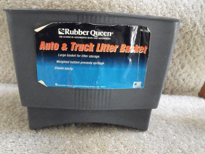 Nos rubber queen 1960's 1970's 1980's auto center hump litter basket gray
