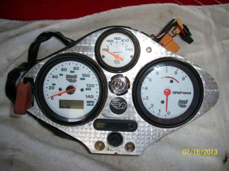Buell pegasus gauge cluster speedo tach oil pressure gauge fork lock & key