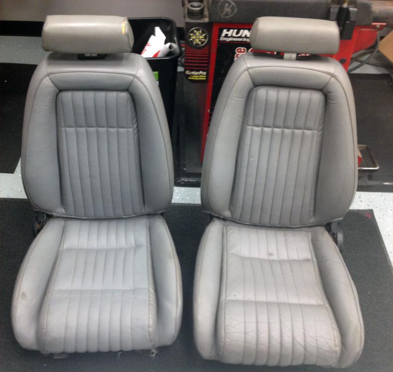 1987-1993 mustang car grey leather seats power