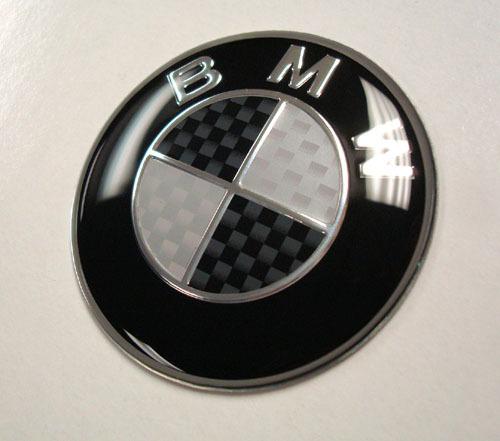 Bmw carbon fiber black & white hood trunk badge emblem 82mm e36 e46 e90 f30