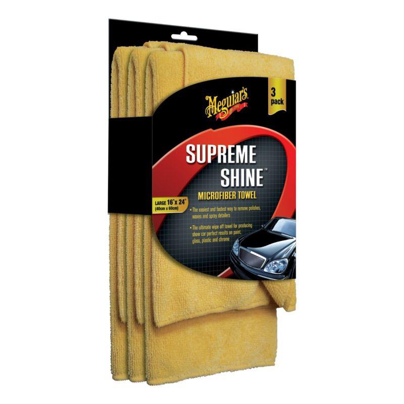 New meguiar's supreme shine car detailing microfiber cleaning cloths (pack of 3)