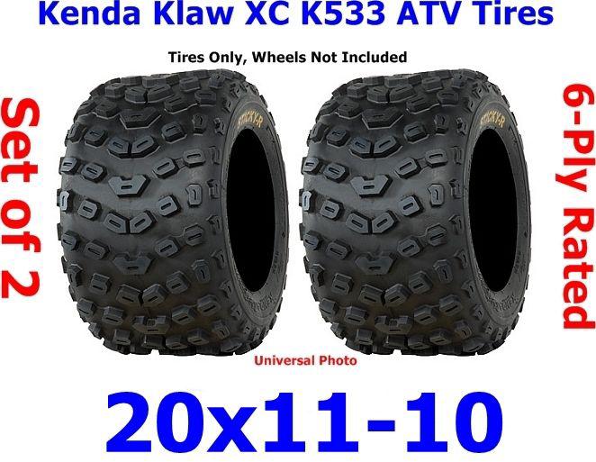 20x11-10 kenda klaw xc k533 rear atv tires set of 2