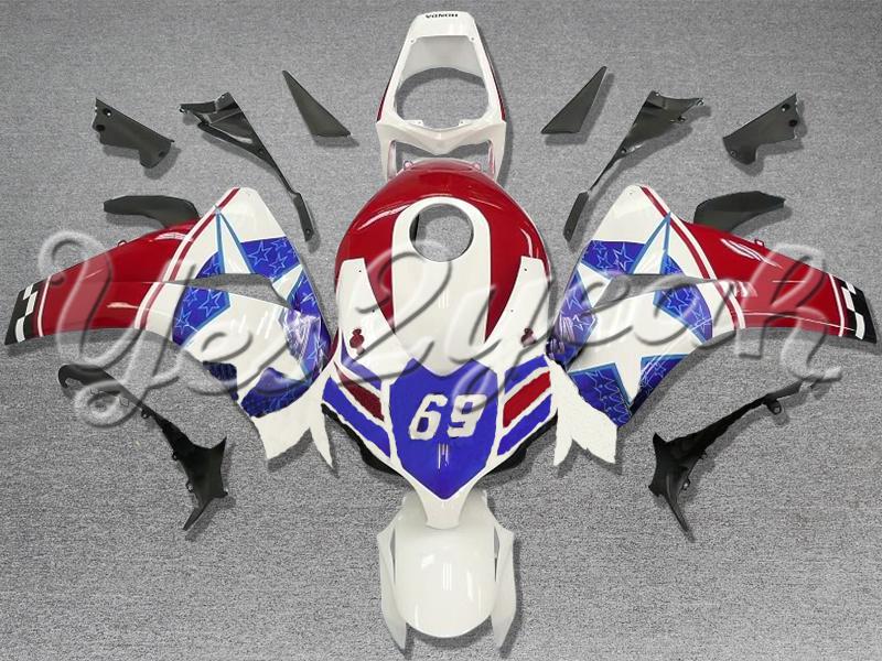 Injection molded fit fireblade cbr1000rr 08-11 star red blue fairing zn638