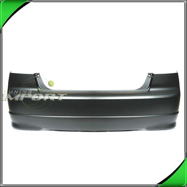 04-05 honda civic dx/gx/lx/ex/hybrid primered black sedan rear bumper cover new