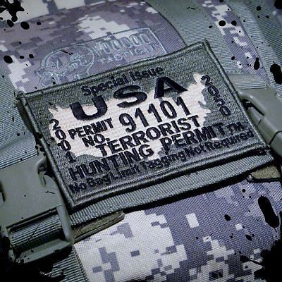 New terrorist hunting permit morale patch ultimate american free shipping